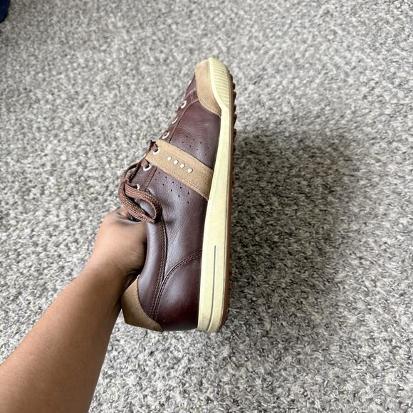 Ecco Men’s Spikeless Golf Shoes Size 45 US 11-11.5 Suede Leather Brown